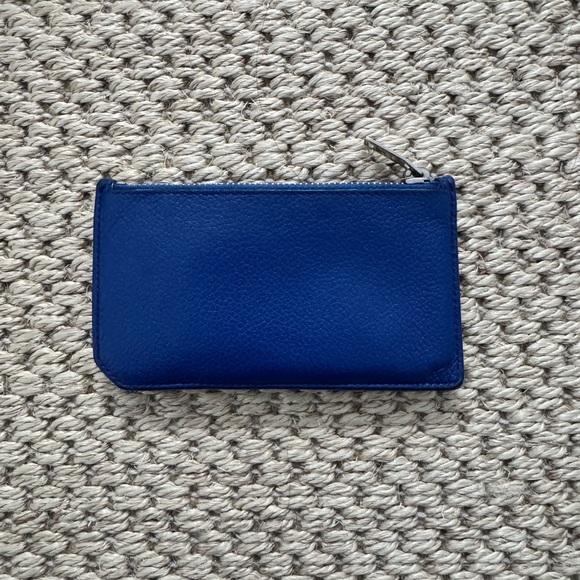 SAINT LAURENT PARIS FRAGMENTS ZIPPED CARD CASE IN GRAIN DE POUDRE LEATHER - Picture 3 of 3